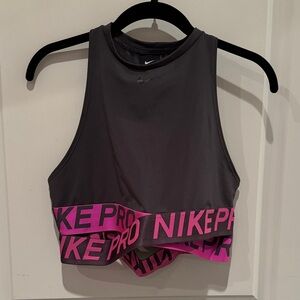 NWOT Nike Dark Gray and Pink Sports Bra